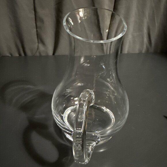 Vintage 1980s LENOX CRYSTAL Clear Glass 6x4 Pitcher TINY LIP CHIP - Picture 8 of 15